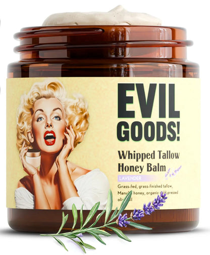 Whipped Beef Tallow and Honey Balm Moisturizer for Skin, Face, Lips, Body - Unscented