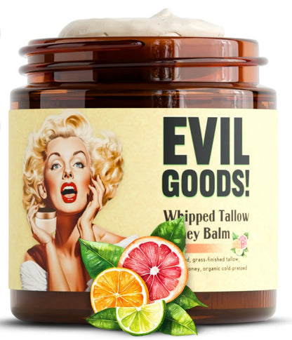 Whipped Beef Tallow and Honey Balm Moisturizer for Skin, Face, Lips, Body - Unscented