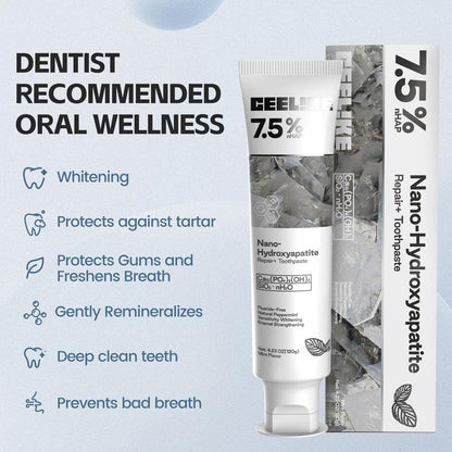 Fluoride-Free Hydroxyapatite Toothpaste | Enamel Repair & Fresh Breath | Gentle Mint Flavor | 4.23 oz Oral Care