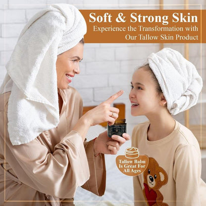Organic Grass - Fed Beef Tallow Balm with Raw Honey - Handmade All-Natural Moisturizer for Soft, Smooth, Radiant Skin